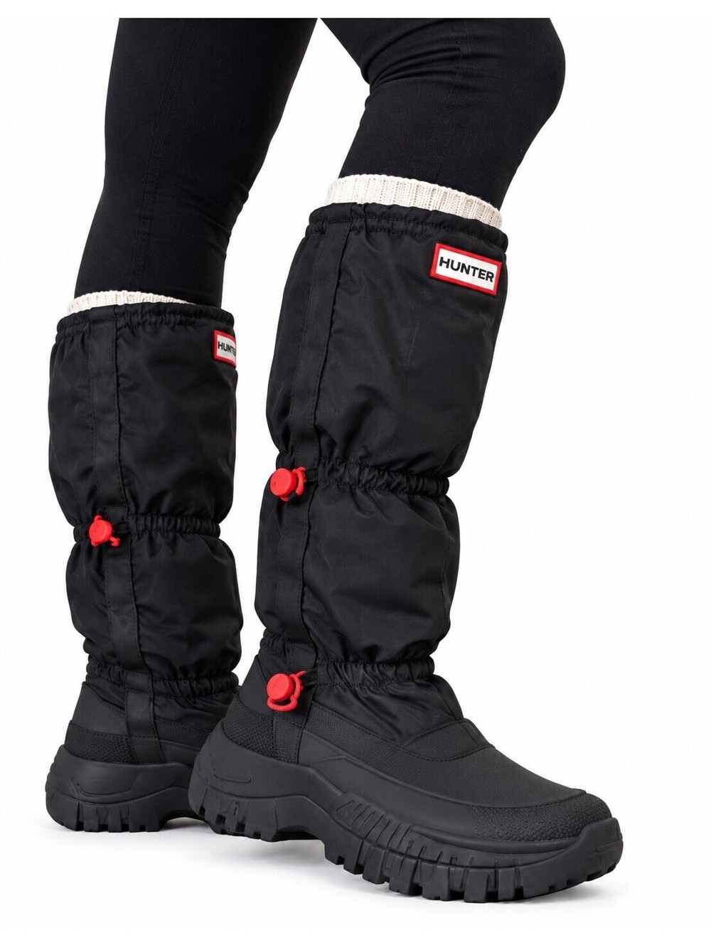 Hunter Wanderer Tall Slouch Snow Boots Women US 7 EU 38 Black NWT